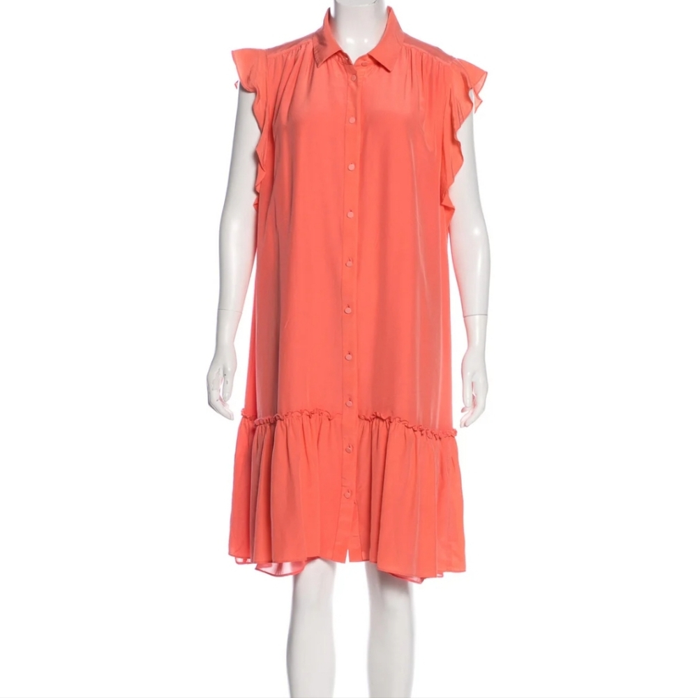 Kate Spade 100% SILK  Ruffles Shirt Dress XXL EXCELLENT CONDITION!